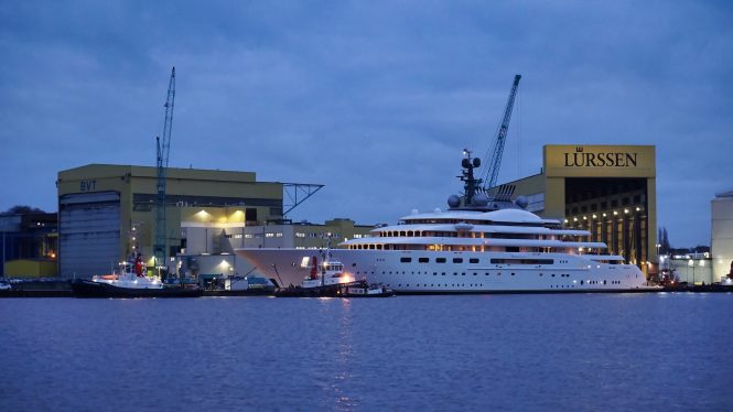 Lürssen launches 160-metre luxury mega yacht Project Blue