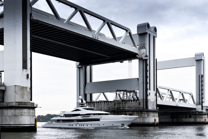 Motor yacht LUSINE on her way to sea trials - Photo © Tom van Oossanen