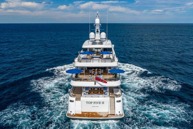 Five decks and fantastic features aboard new Bahamas luxury charter yacht TOP FIVE II