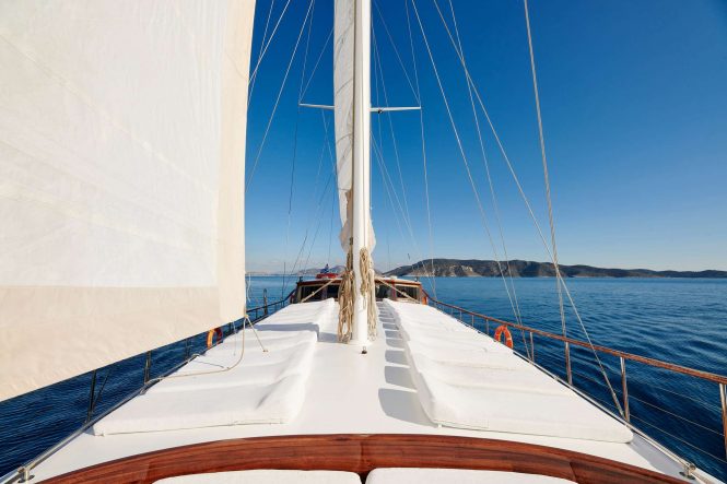 sunbathing area on deck