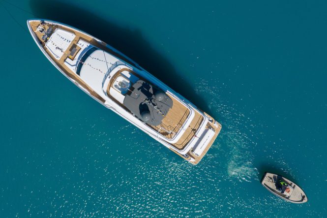 aerial view of motor yacht RENEWAL 3