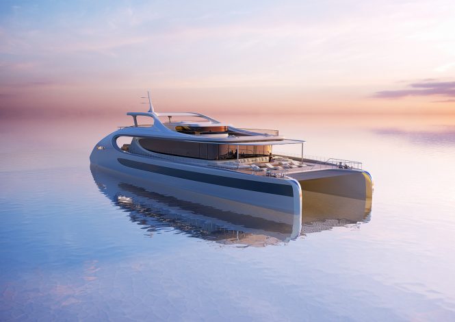 Zaha Hadid Architects-designed eco-friendly luxury catamaran yacht concept ONEIRIC from Rossinavi
