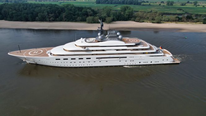 In video: Lurssen luxury mega yacht PROJECT BLUE returns from sea trials