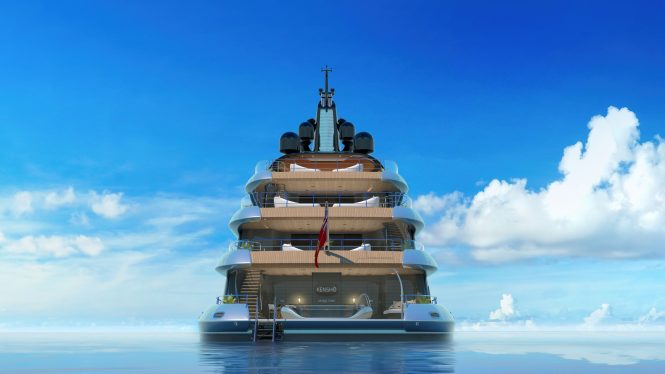 Stern view of the yacht KENSHO by Admiral