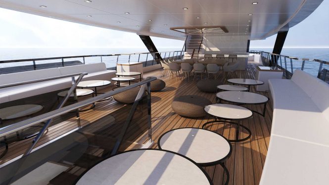 Bridge deck aft view forward