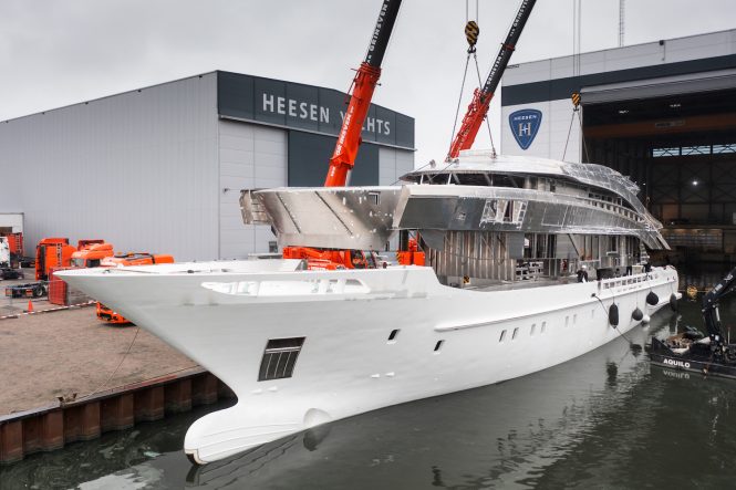 Heesen luxury yacht PROJECT OSLO24 hull and superstructure now joined