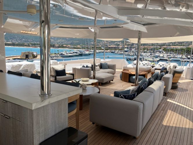 Sundeck aboard M/Y BACCHUS