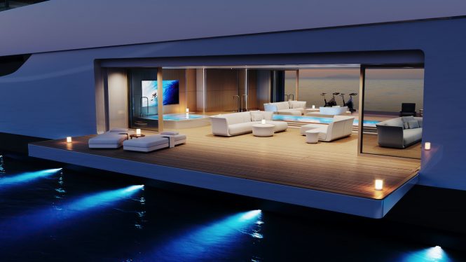 Beach club area