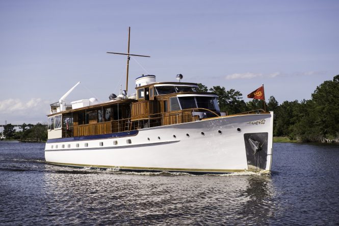 Charming 24m classic motor yacht TIMELESS chartering in Florida, New England & the Bahamas