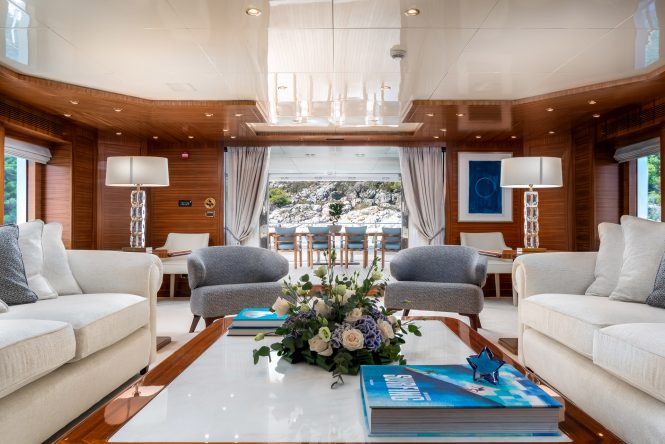 Large saloon with elegant set up