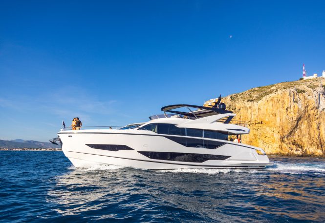 First ever Sunseeker Ocean 90 luxury yacht WYLDECREST available for charter in the Mediterranean