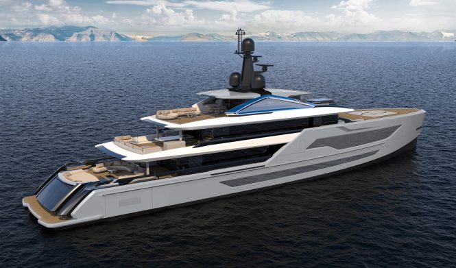Construction continues on 58m superyacht TANKOA T580 as she arrives in the Genoa shipyard