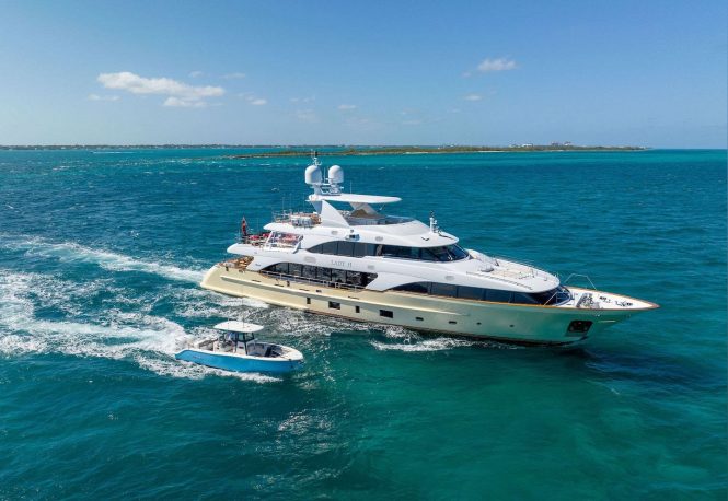 Superyacht LADY H available for charter around the crystal-clear waters of the Bahamas