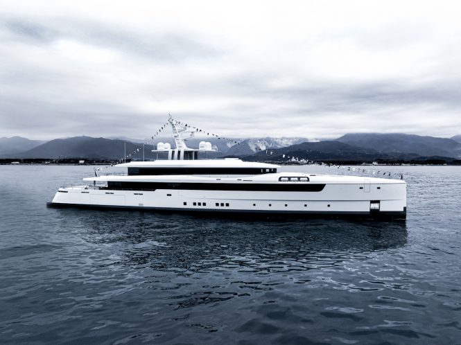 66m super yacht ALCHEMY launched at the Rossanavi shipyard in Viareggio, Italy