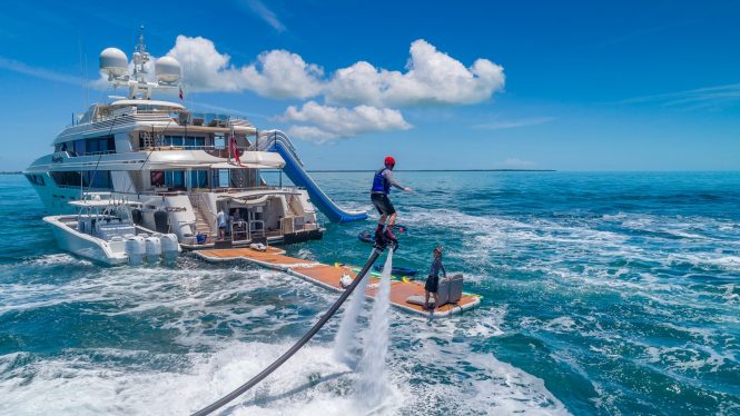 50m charter yacht HOSPITALITY offering great deal for luxury vacations in the Bahamas