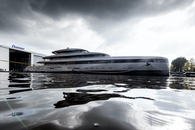 Innovative 84m superyacht Project 710 leaves shed at Feadship