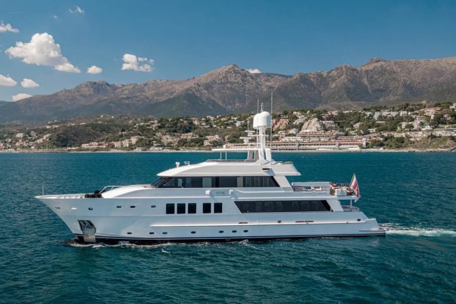 Recently refitted 35m superyacht ATOM ready for charter across the Mediterranean