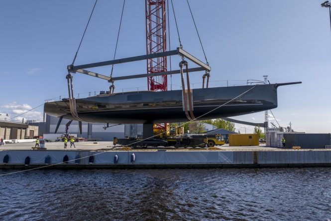 34m sailing yacht ZEMI is christened at her launch by Baltic Yachts