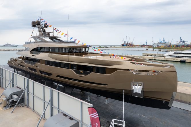 Custom 50m superyacht ANJELIF is launched by Columbus Yachts
