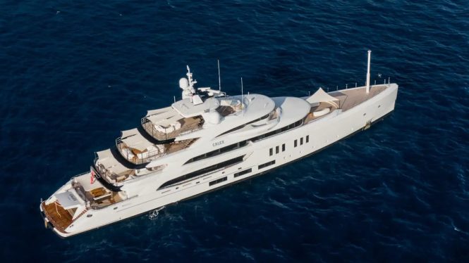 aerial view of the yacht CALEX