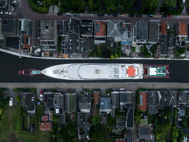 aerial view of Project 825 - Photo © Feadship