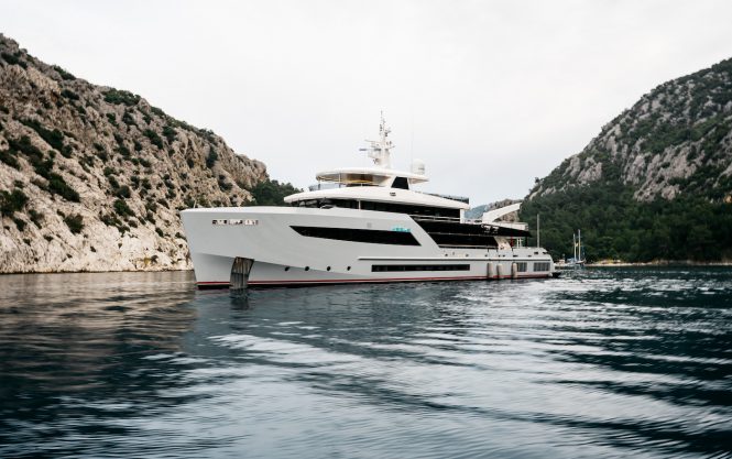 Interiors of Bering Yachts 44m superyacht HEEUS unveiled