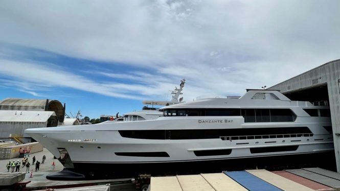 50m superyacht DANZANTE BAY is launched by Crescent Custom Yachts