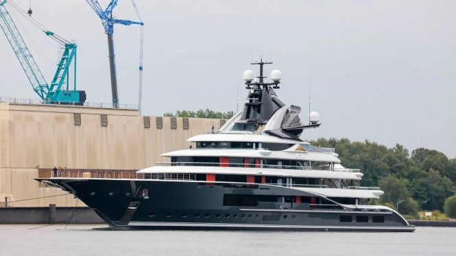 Much anticipated 122m superyacht JAG launched by Lürssen