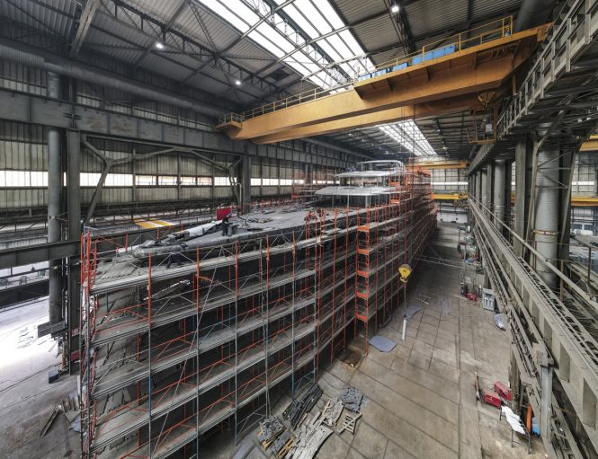 Construction update: The hull and superstructure of Wider’s luxury yacht MOONFLOWER 72 have been joined