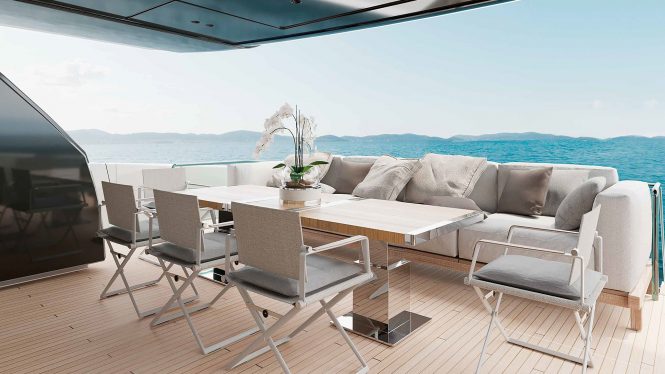 Deck dining setting