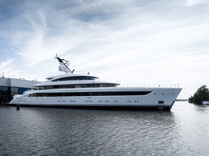 75m Feadship superyacht ALVIA prepares for sea trials