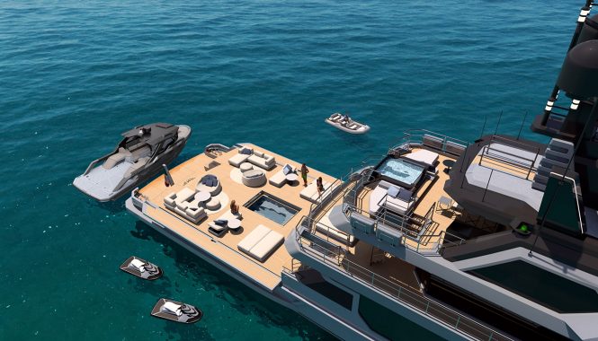Beach club set up
