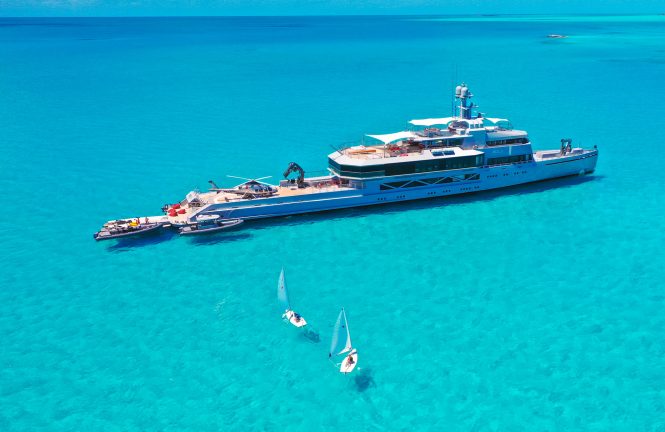 85m explorer yacht BOLD available for winter charters including the Americas Cup regatta in Jeddah