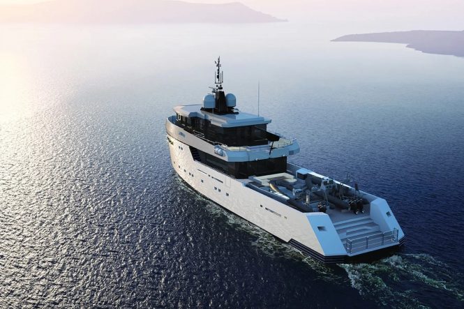 35m luxury yacht PROJECT FOX fitted with a sustainable Tesumo deck
