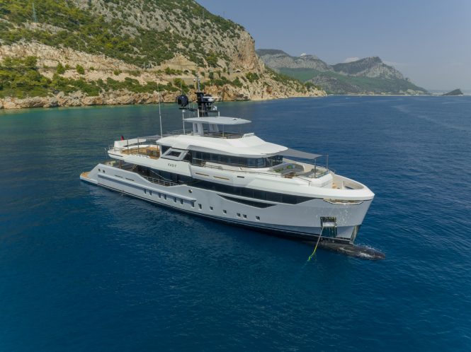 42m luxury explorer yacht KASIF showcases her Hot Lab designed interiors