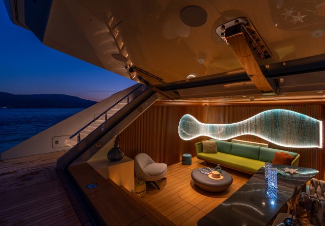 Beach club with lighting feature