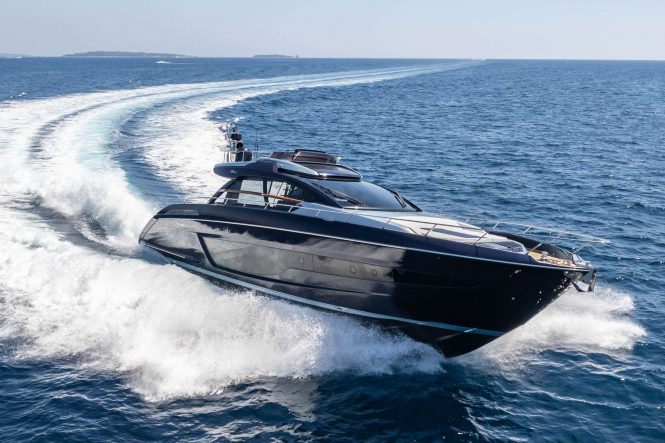 Sporty motor yacht BLUE SHARK causing a splash with charters in the Western Mediterranean