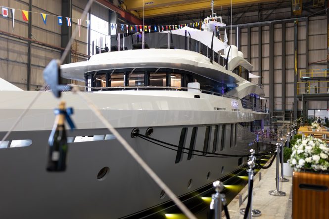 Amels 60m superyacht MARSA departs from the Damen Yachting shipyard