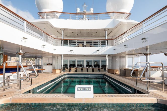 Swimming pool and bridge deck terrace