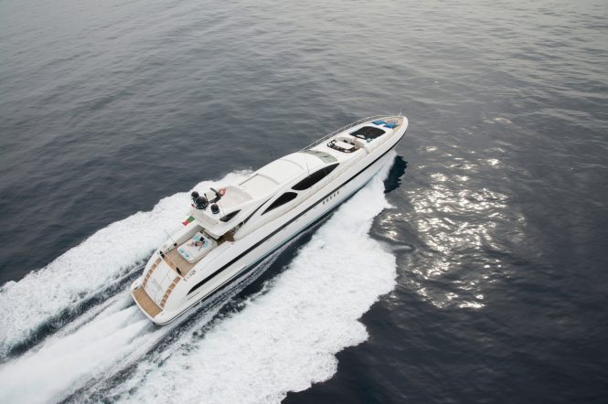 40m Mangusta charter yacht MRS GREY offering 20% discount in the Balearics