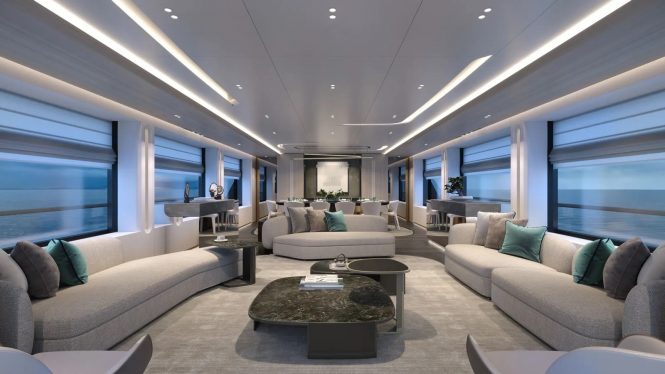 Interior salon - Red Yacht Design