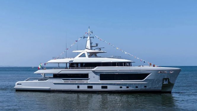 43m custom Cantiere delle Marche explorer yacht BABBO is christened and delivered to her owner