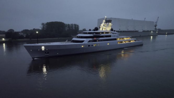 Lürssen’s 142-meter superyacht ALIBABA has returned from her sea trials