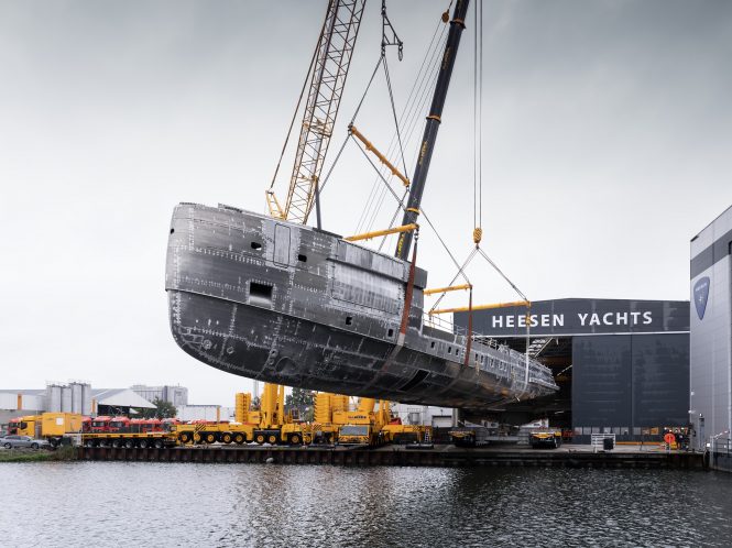 Full-custom 57m Heesen superyacht PROJECT SETTEESETTANTA reaches a major milestone