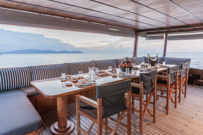Main deck aft dining table