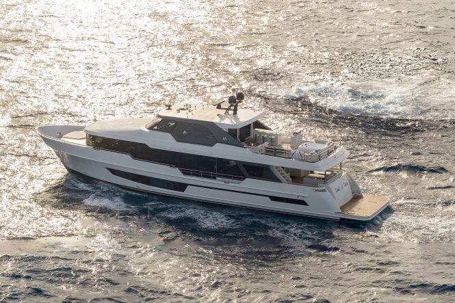 Luxury motor yacht COOL CHANGE revealed as the name for Hull 11 of the 32m Legend range from Ocean Alexander