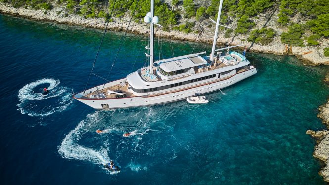 Summer 2025 charters on board 46m luxury motor sailer OMNIA