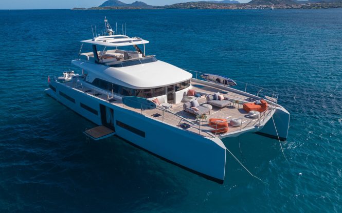 Stunning motor catamaran ZENIT available for charter in select Mediterranean and Caribbean locations