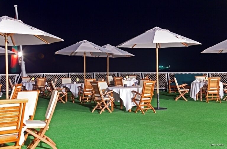 Evening: Yacht LOALOAT AL BEHAR's Sun Deck Captured