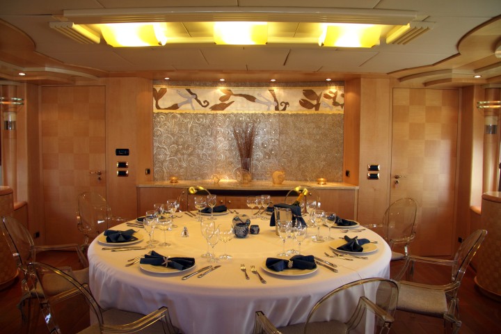 Formal dining area set up for dinner or lunch